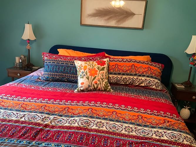 Flower Cluster pillow cover styled in a customer bedroom