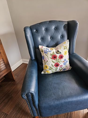 Retro floral pillow cover styled in a customer room